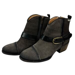 Pikolinos Gray Baqueira Suede Western Ankle Boots Harness EU 38 / US 7.5-8